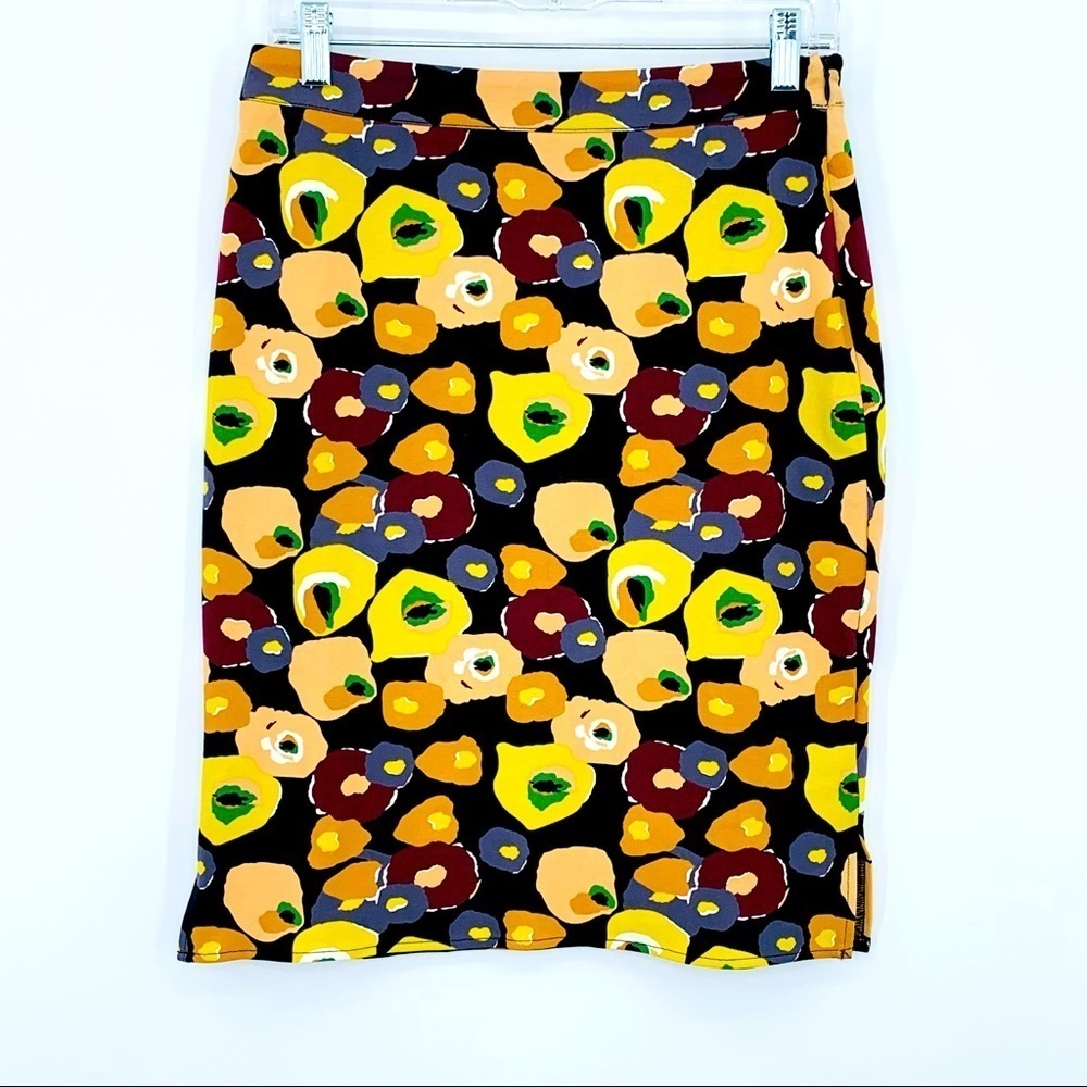 ModCloth Abstract Floral Multicolor Midi Skirt